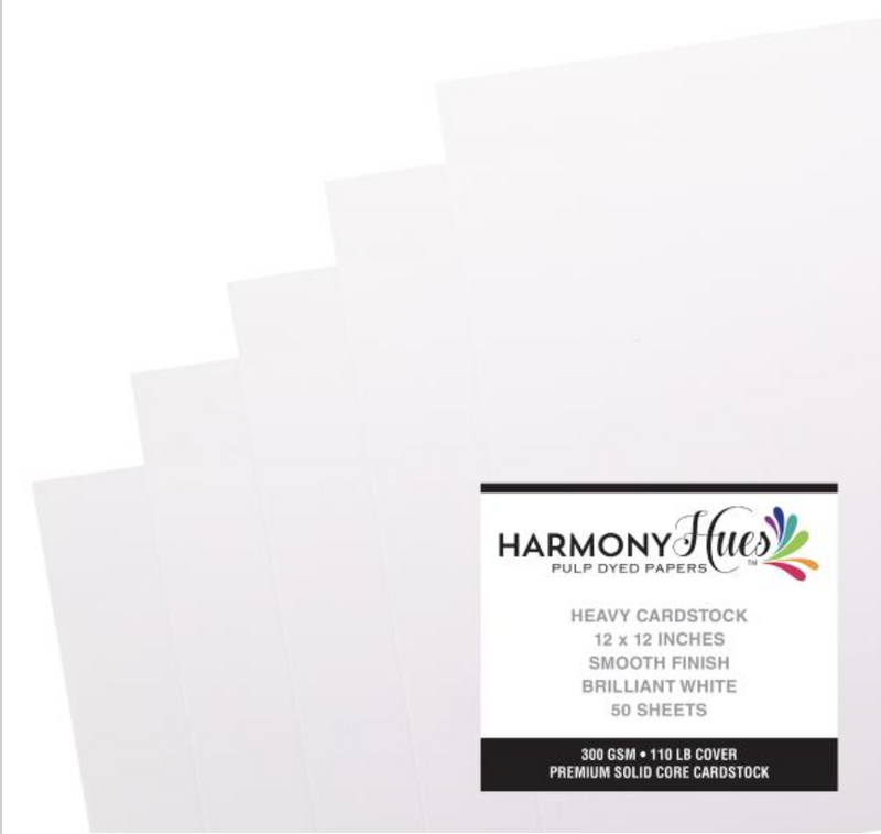 Harmony Hues 12x12 Brilliant White 110lb. Cardstock {B714}