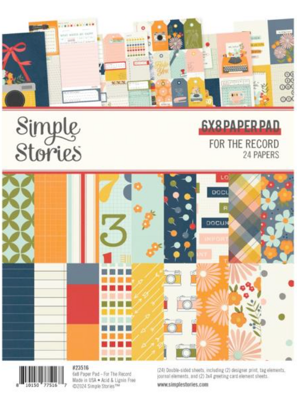 Simple Stories 6x8 For the Record Paper Pad {B507}