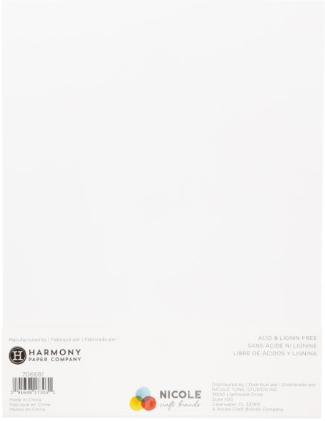 Harmony Hues 8.5x11 Brilliant White 110lb. Cardstock {B503}