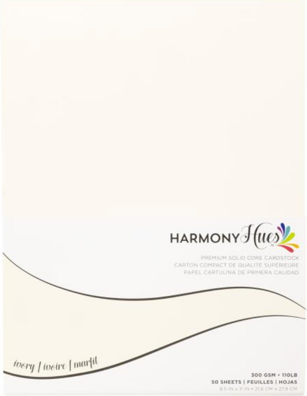 Harmony Hues 8.5x11 Ivory 110lb. Cardstock {B409}