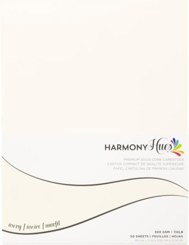 Harmony Hues 8.5x11 Ivory 110lb. Cardstock {B409}