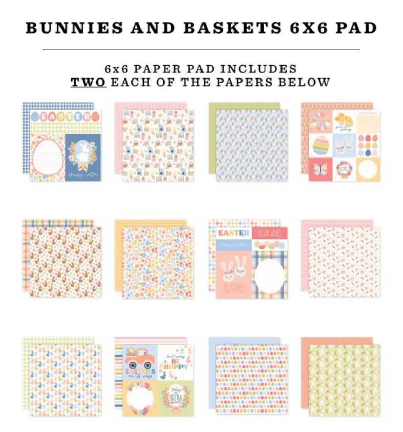 Echo Park 6x6 Bunnies & Baskets Paper Pad {B616}