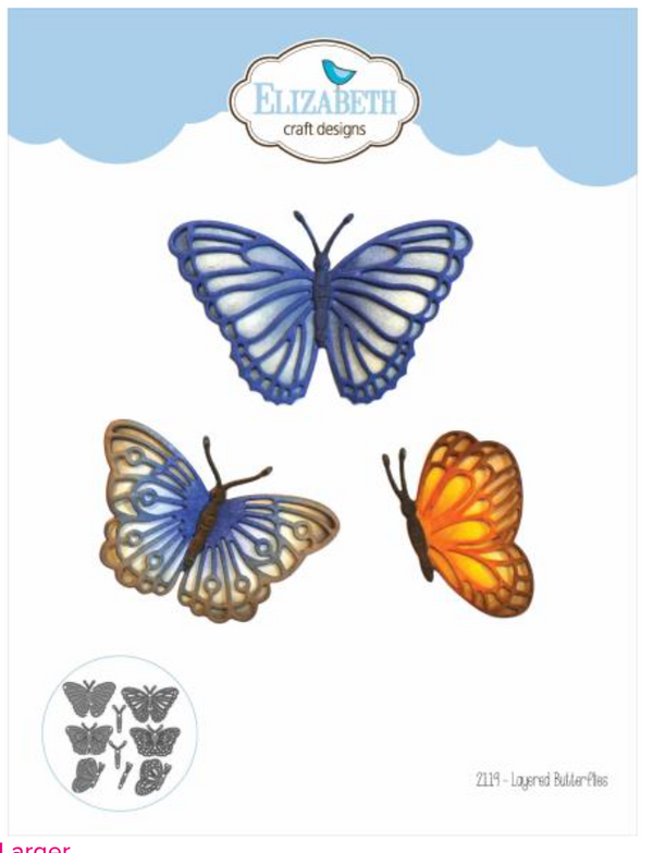 Elizabeth Craft Designs Layered Butterflies Metal Die Set {X145}