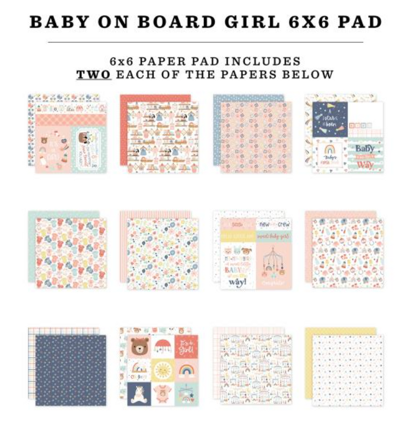 Echo Park 6x6 Baby on Board Girl Paper Pad {B207}