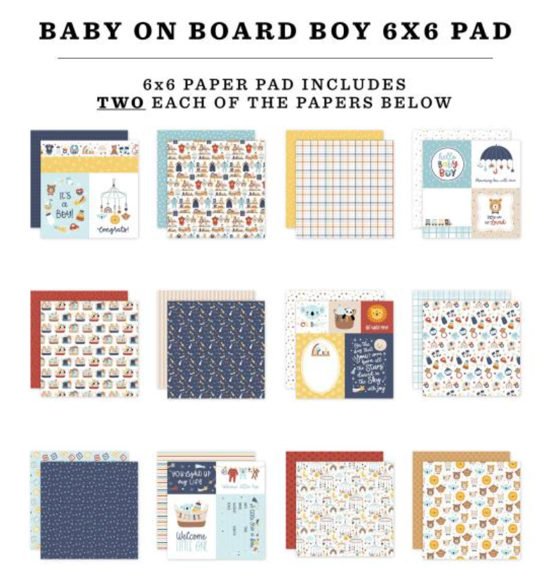 Echo Park 6x6 Baby on Board Boy Paper Pad {B204}