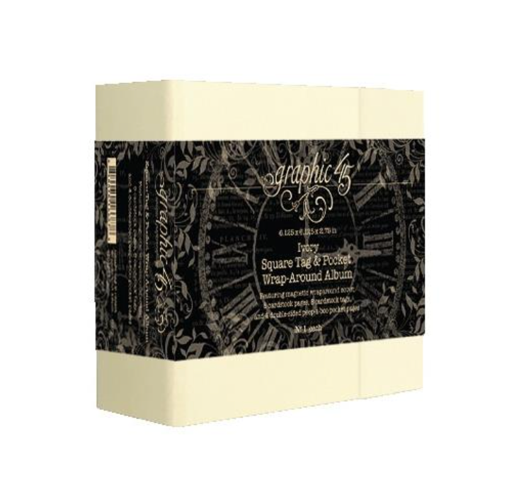 Graphic 45 Ivory Square Tag & Pocket Wrap Around Album {F407}