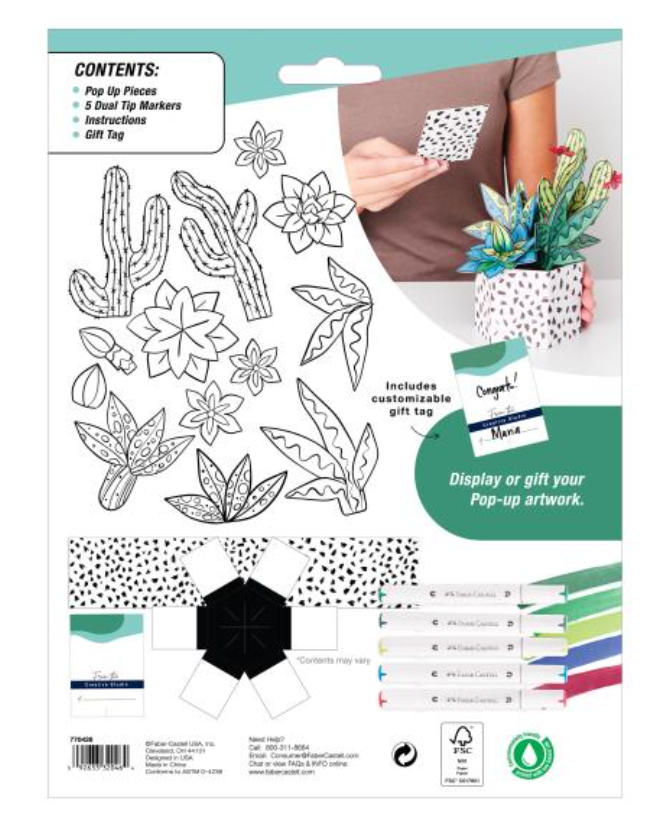 Faber Castell Succulents Pop Up Coloring Bouquet {F318}