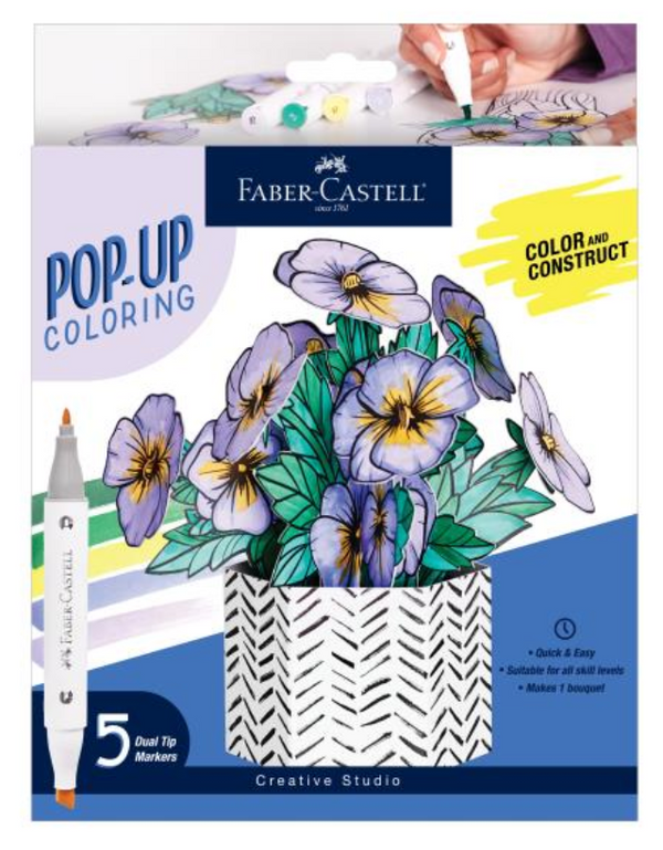 Faber Castell Pansies Pop Up Coloring Bouquet {F123}