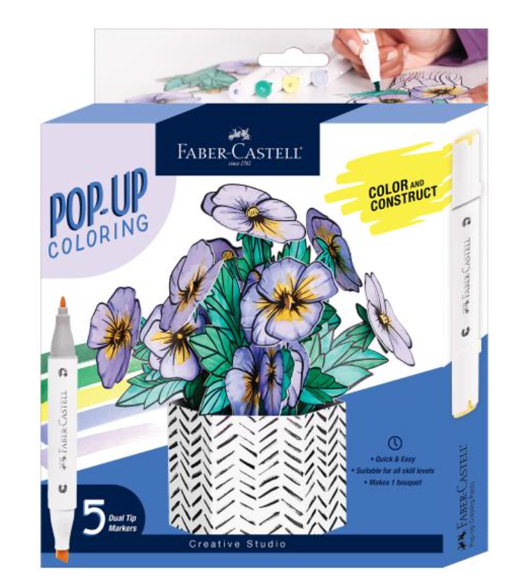 Faber Castell Pansies Pop Up Coloring Bouquet {F123}