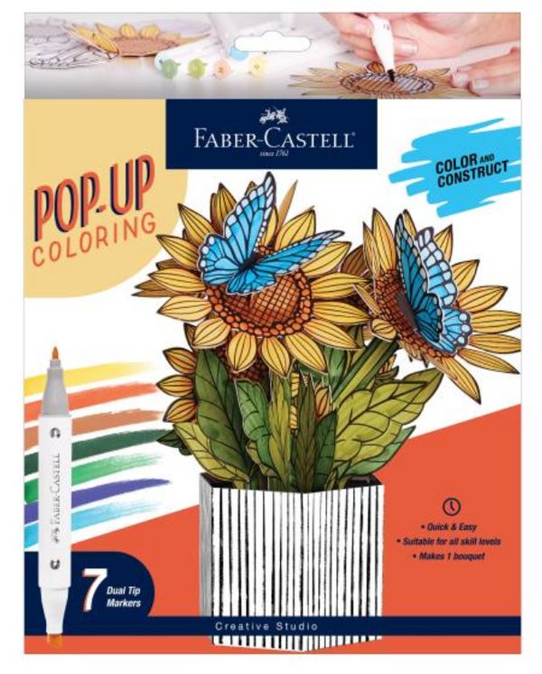 Faber Castell Sunflowers & Butterflies Pop Up Coloring Bouquet {F305}