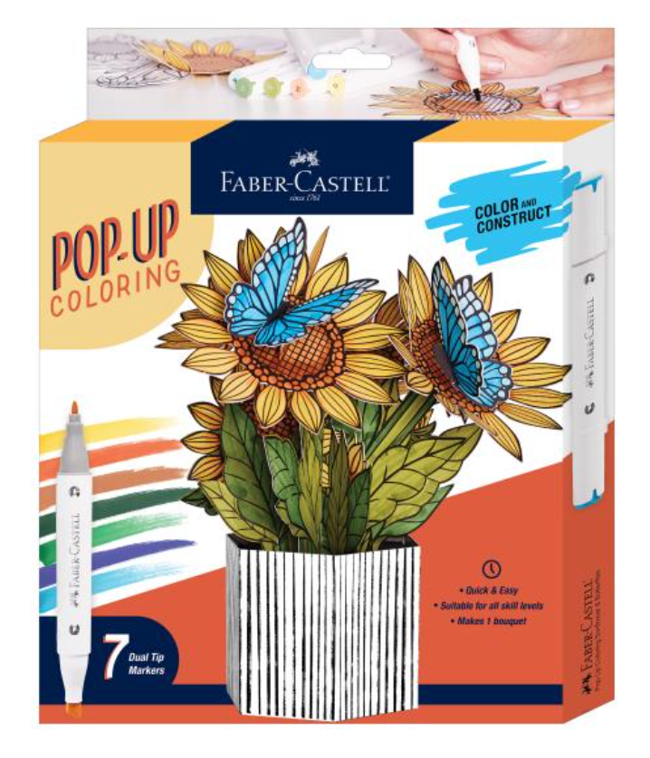 Faber Castell Sunflowers & Butterflies Pop Up Coloring Bouquet {F305}