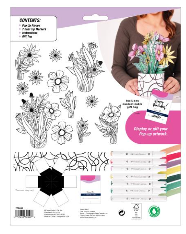 Faber Castell Wildflower Bunch Pop Up Coloring Bouquet {F114}