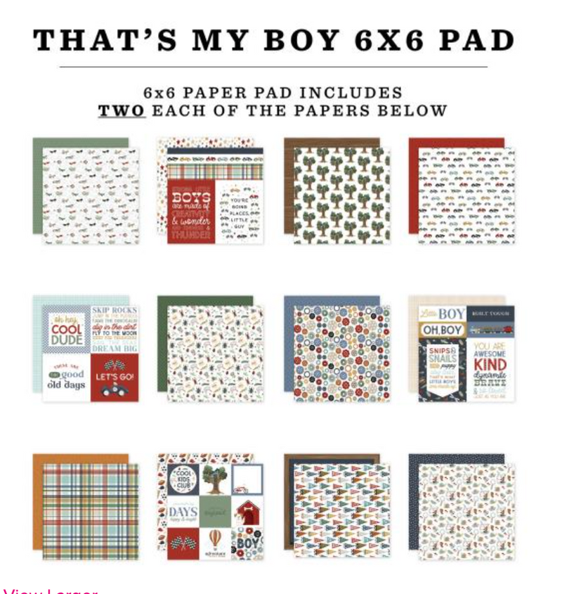 Carta Bella 6x6 That's My Boy Paper Pad {B19}