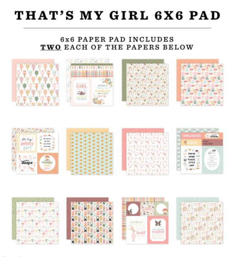 Carta Bella 6x6 That's My Girl Paper Pad {B422}