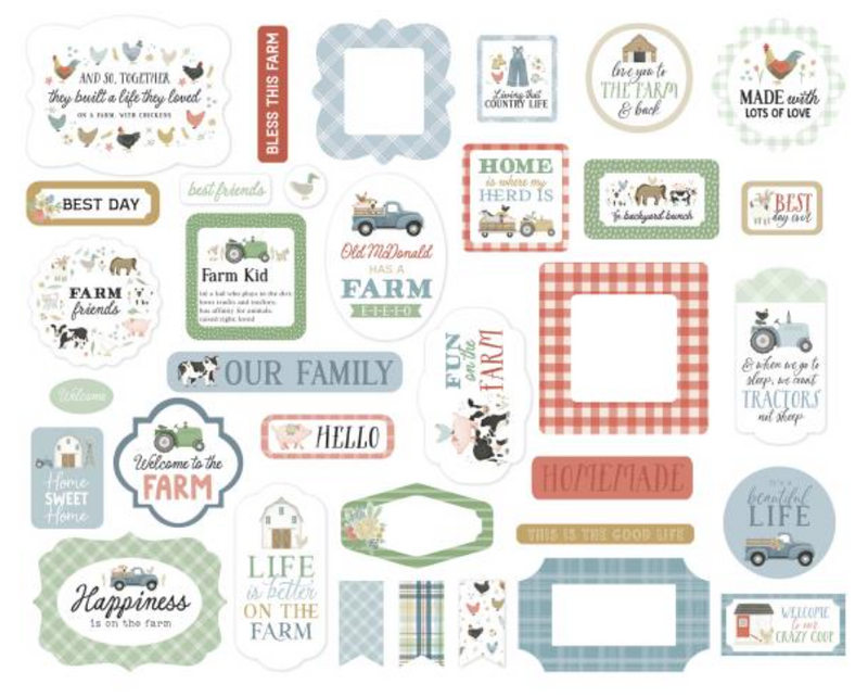 Carta Bella On the Farm Icons Ephemera {D166}