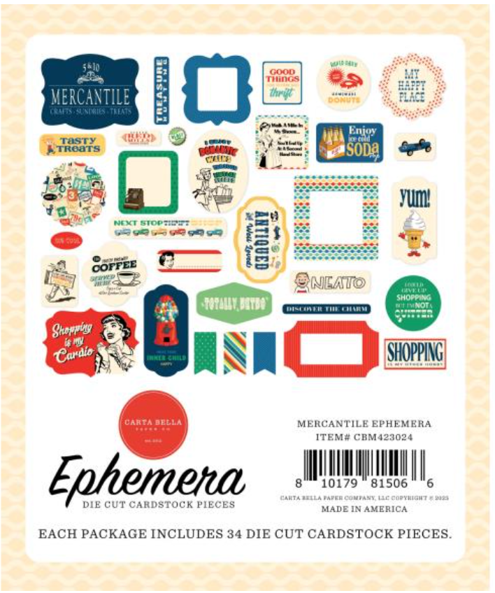 Carta Bella Mercantile Icons Ephemera {D150}