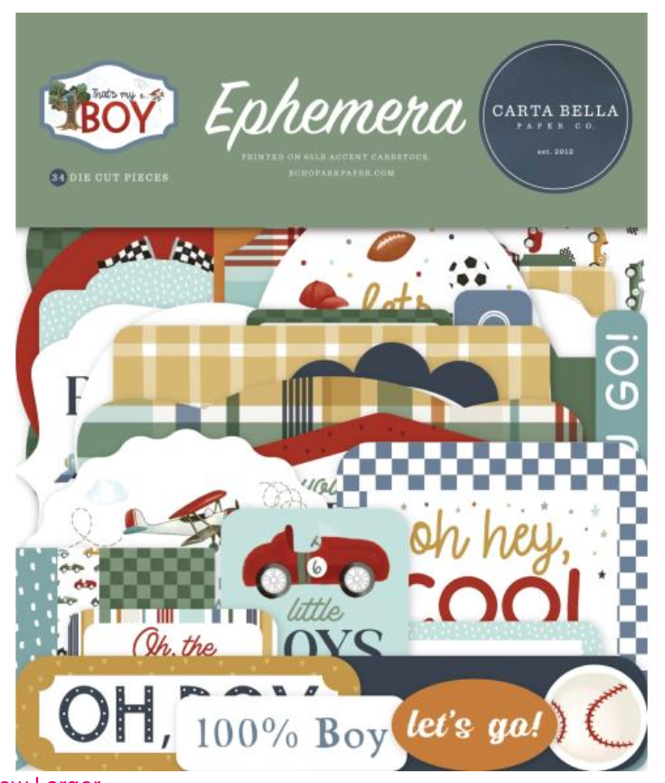 Carta Bella That's My Boy Icons Ephemera {D141}