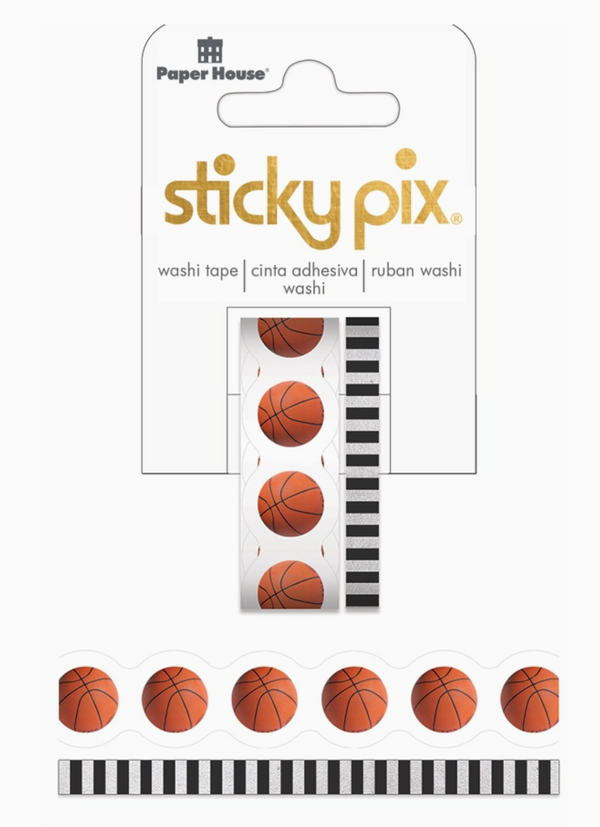 Paper House Productions Sticky Pix Basketball Washi Tape {G201}