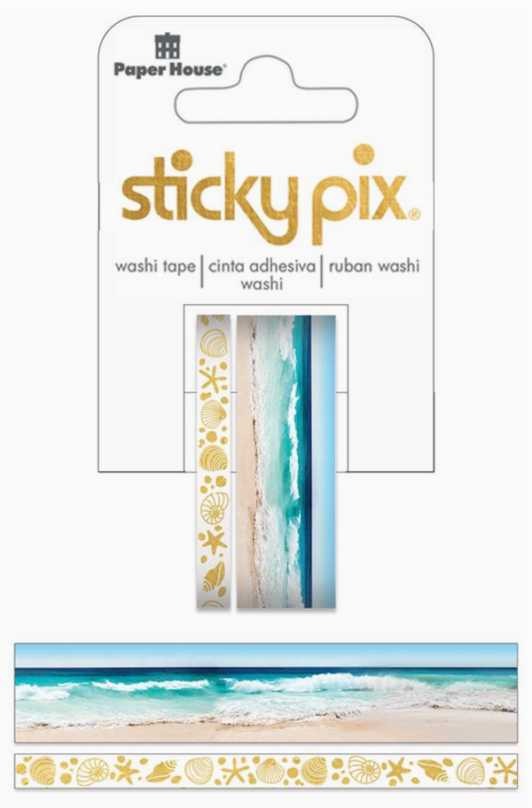 Paper House Productions Sticky Pix Beach Panorama Washi Tape {G205}