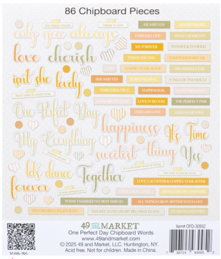 49 and Market One Perfect Day Chipboard Words {D176}