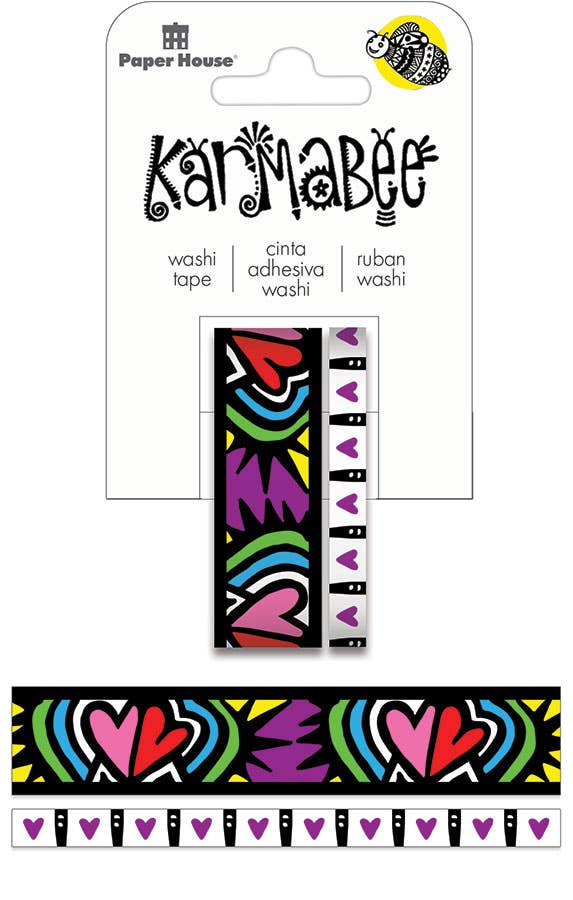 Paper House Productions Karmabee Hearts Pattern Washi Tape {G190}