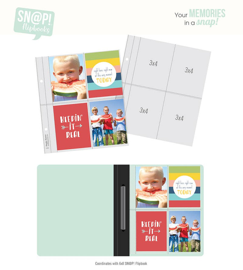 Simple Stories 6X8 SN@P! Flipbook Refill Pages - 3x4 Pack {T07}