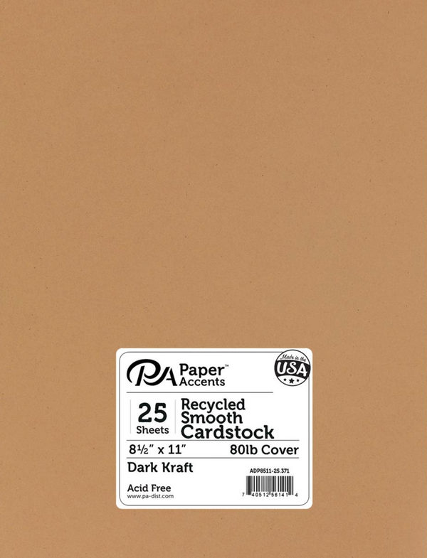 PA Paper™ Accents White 8.5 x 11 100lb. Smooth Cardstock, 25 Sheets